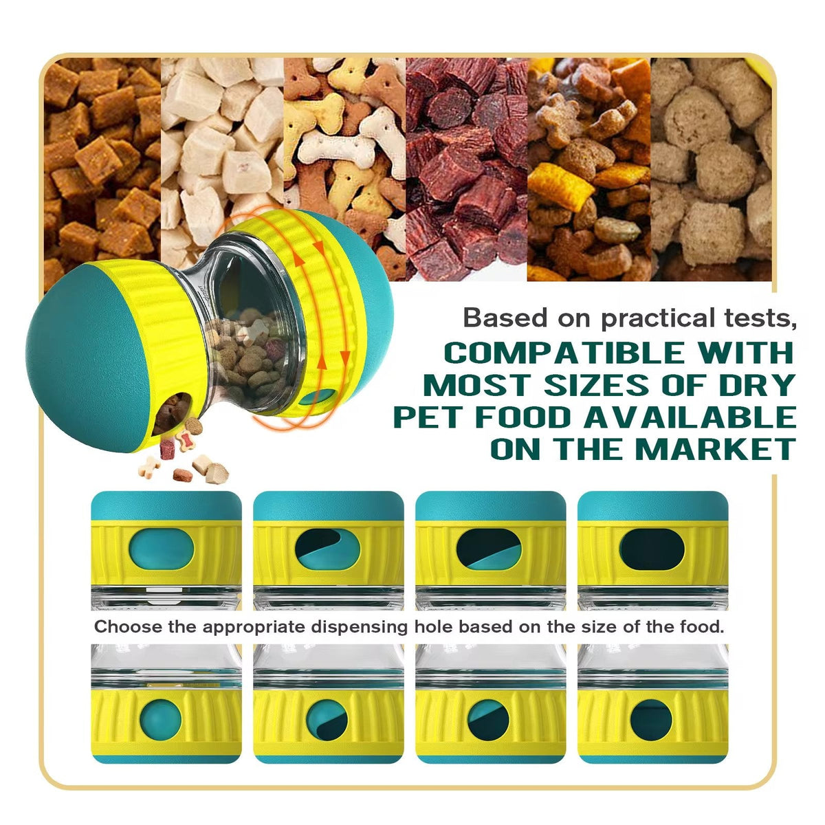 Oval Slow Feeder & Treat Dispenser Toy for Dogs & Cats