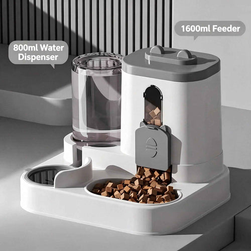 4 Colors Gravity Pet Feeder Water Dispenser Cute Cat Shaped Automatic Food Water Bowl Large Capacity Detachable Stable Anti Slip Base Feeding Supplies For Cats Puppies Small Animals Home Indoor Use