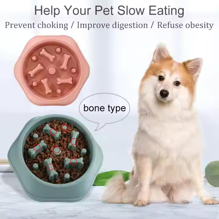Bone Slow Feeder Bowl for Dogs