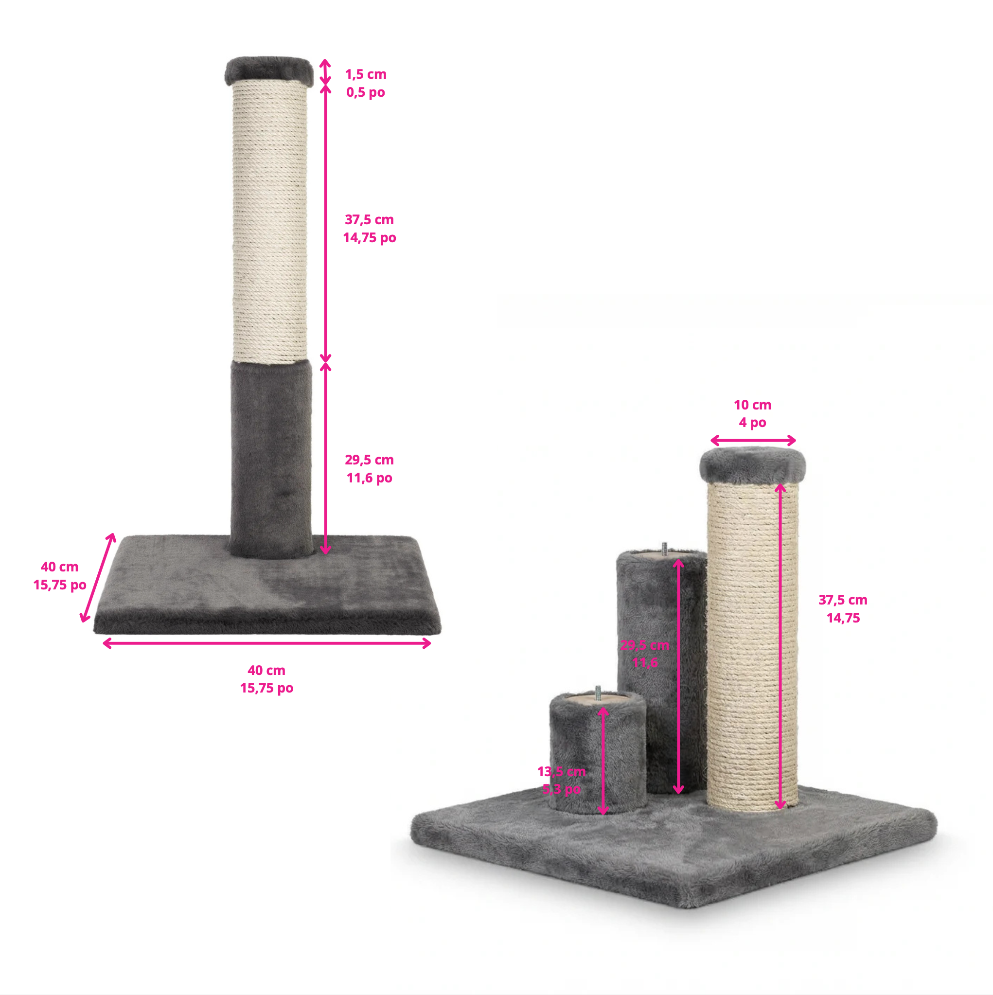 Noba Evolution - 4 in 1 Scratching post - Black Faux Fur