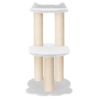 Relaxation - 2-Level Cat Tree - White Faux Fur