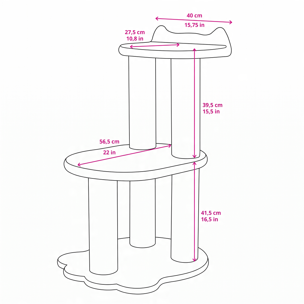 Relaxation - 2-Level Cat Tree - White Faux Fur