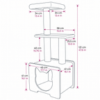 Hut Hideout - Deluxe 3-Level Cat Tree