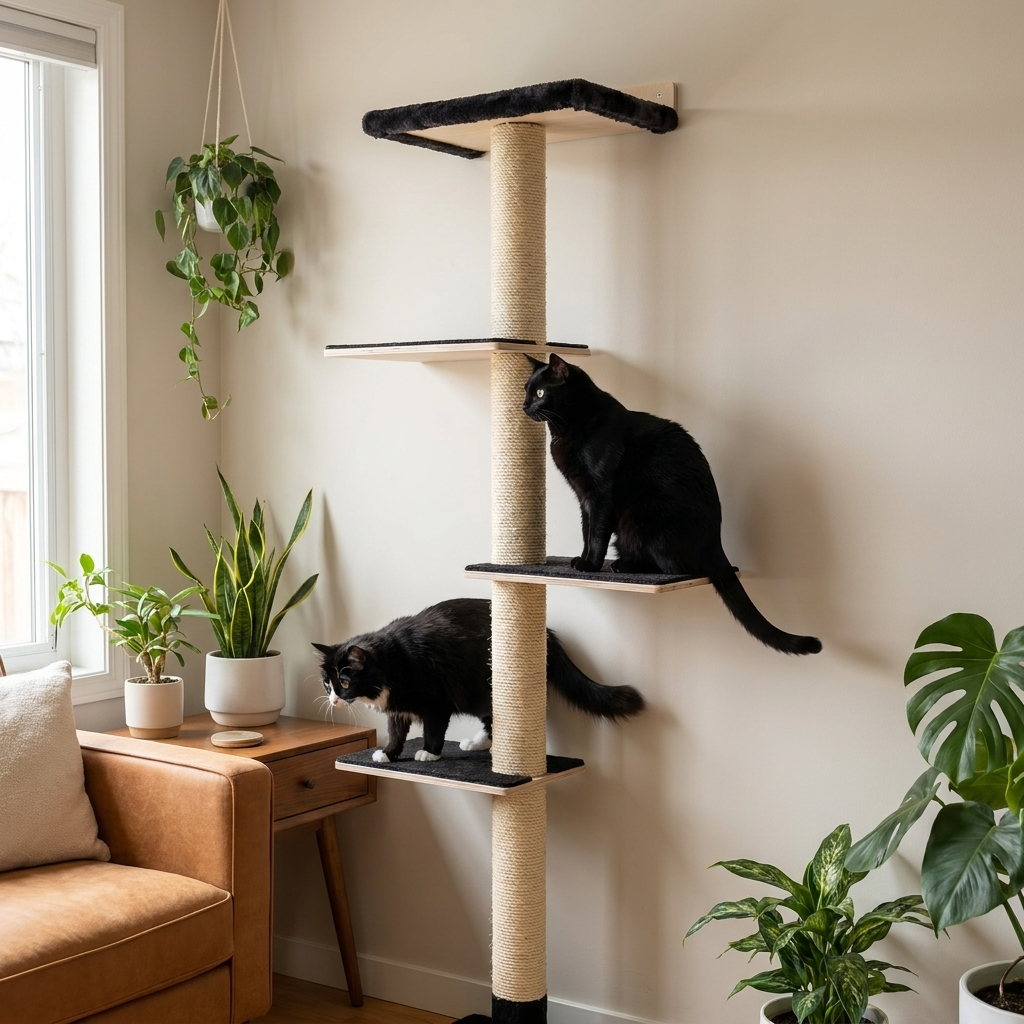 72 inches Wall Mounted Cat Tower - Perfect for small spaces