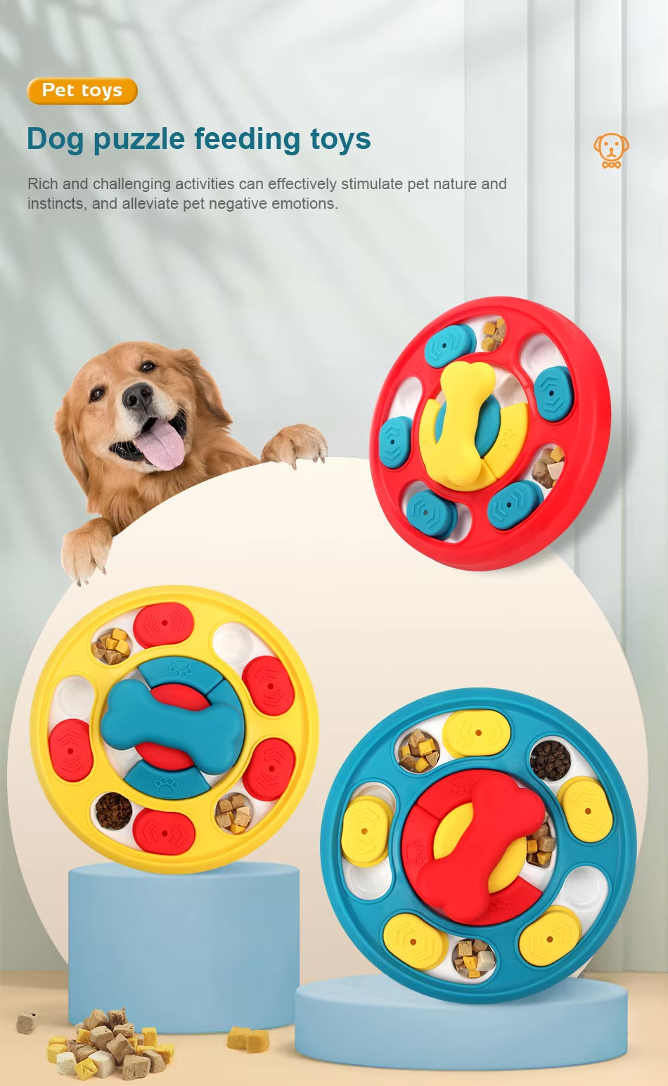 Round Puzzle Feeder for Dogs